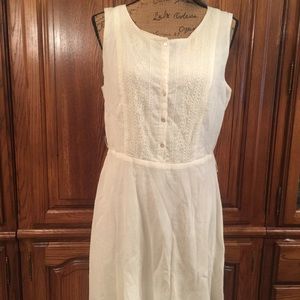 Chelsea & Violet Embroidered Cream Gauze Dress