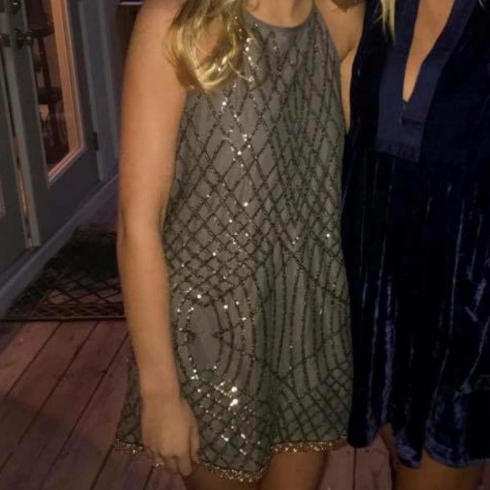 Saylor Goldy Dress in Bronze