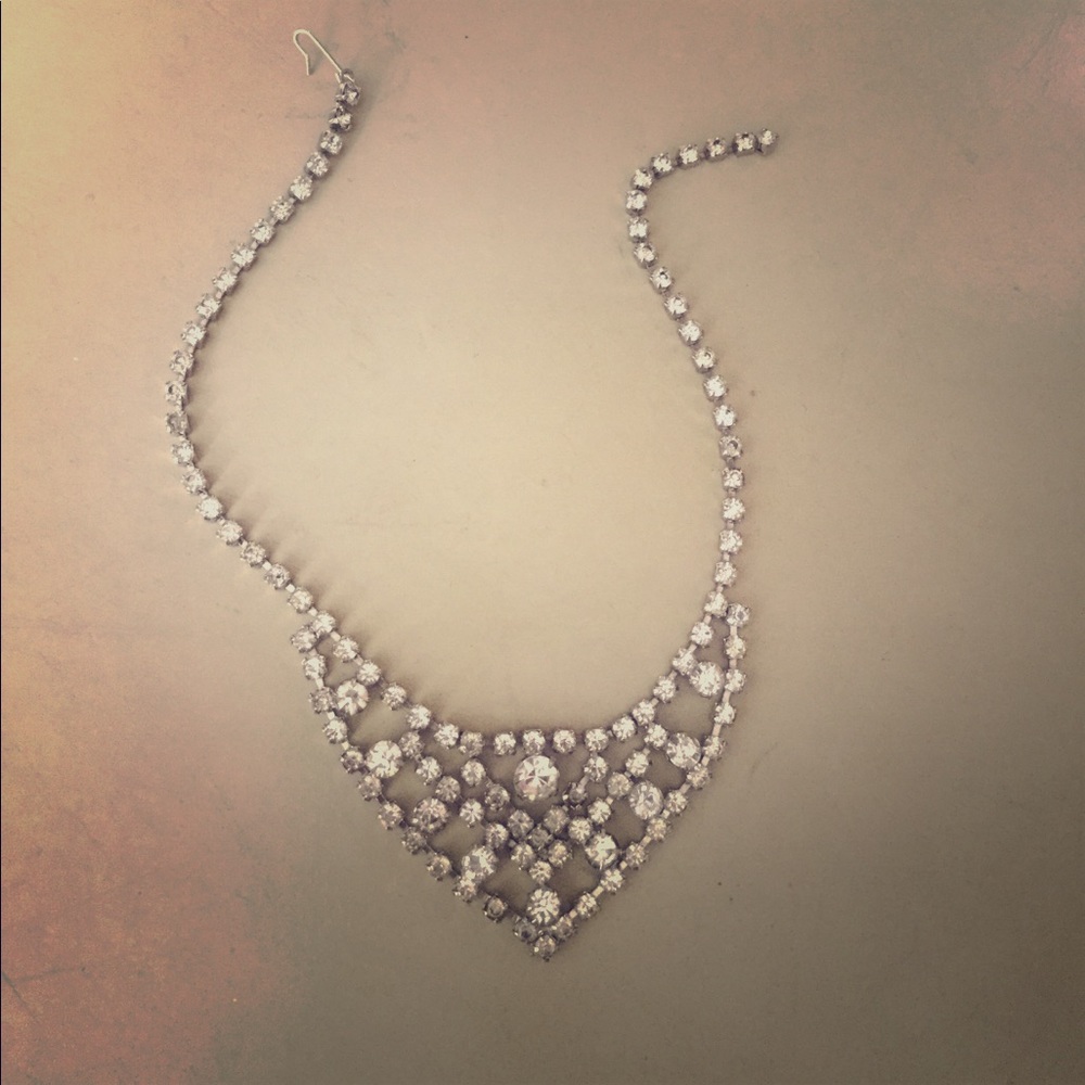 Tiara style rhinestone necklace