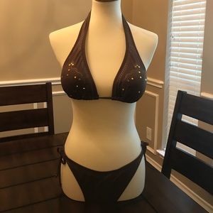 Brown sequenced bikini