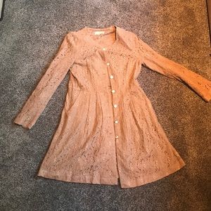 Long lace button-up pea coat from ModCloth