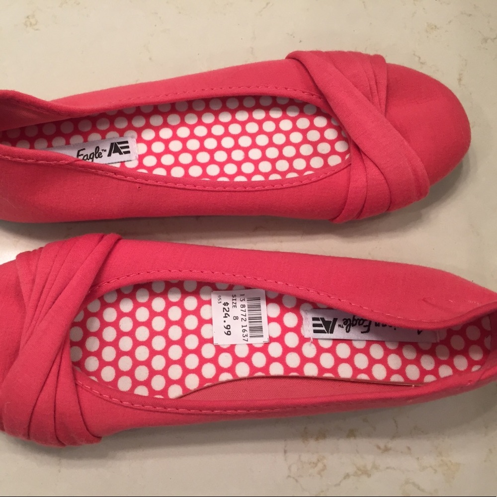 Pink/peach flats