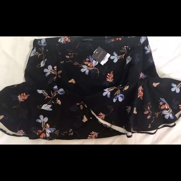 TOPSHOP Women's Floral Off Shoulder Blouse Size 4 - Picture 2 of 8