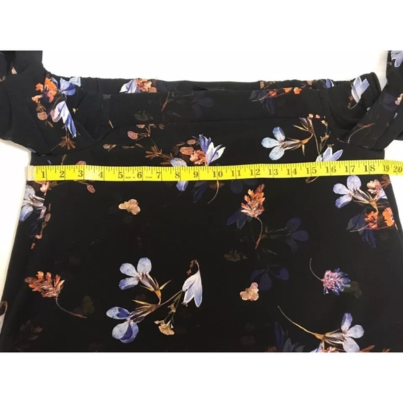 TOPSHOP Women's Floral Off Shoulder Blouse Size 4 - Picture 5 of 8