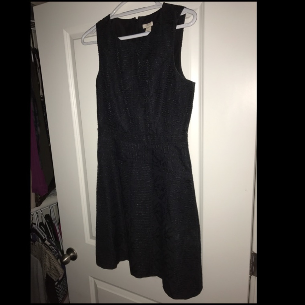 Black J Crew Jacquard Eyelet Dress