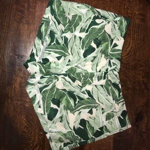 Leaf patterned shorts