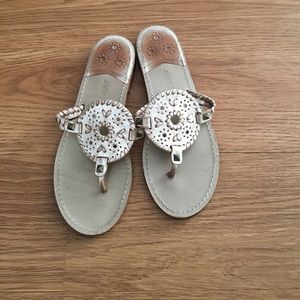 Jack Rogers Georgica Leather Sandals in Champagne