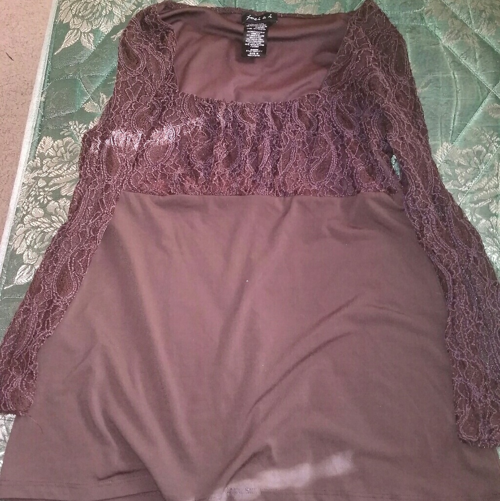 Lace sleeve, long sleeve shirt. $10 OBO