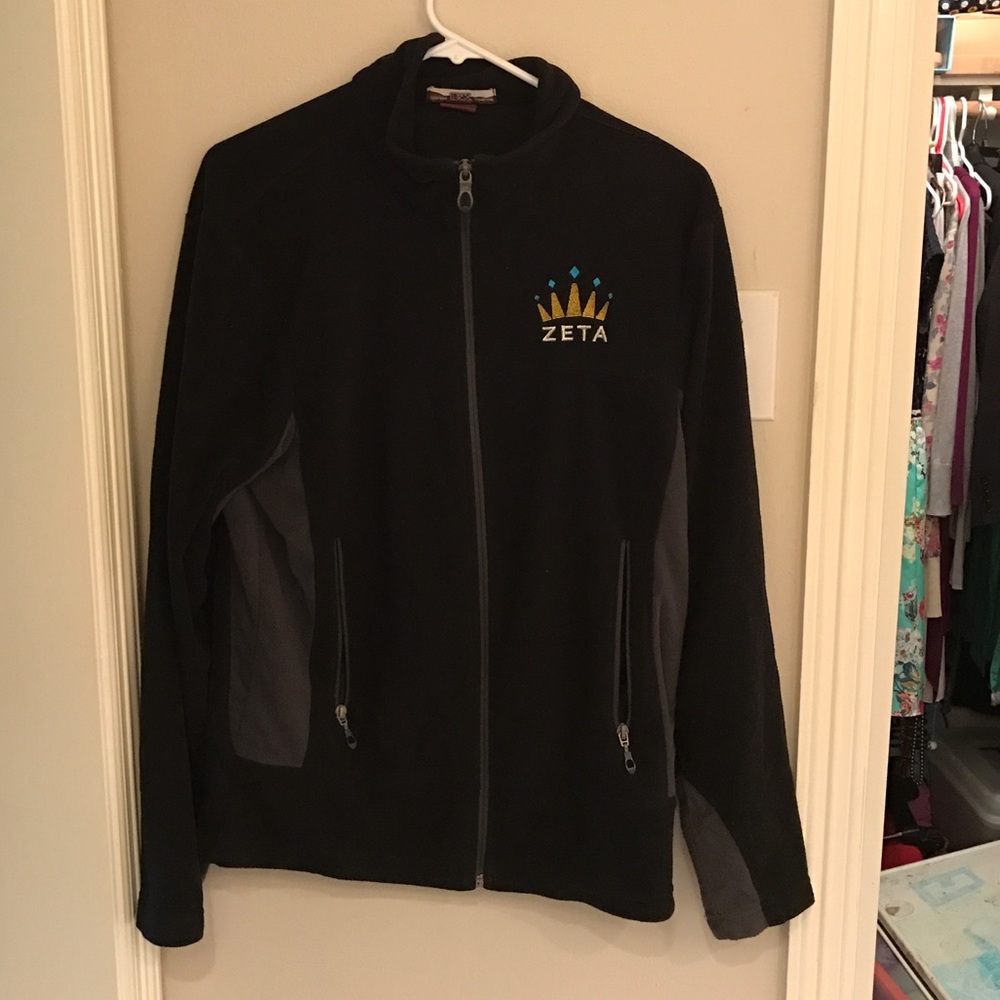 Black Zeta Tau Alpha Zip-Up Fleece