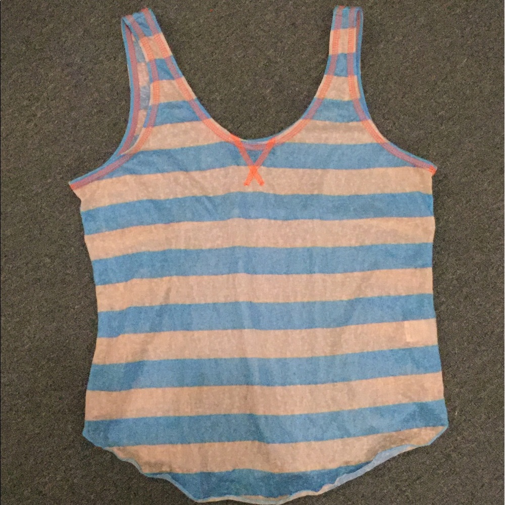 Blue and Cream Sporty Tank Top