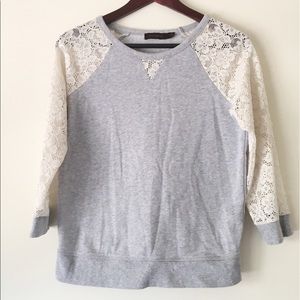 The Limited Grey Lace Sweater