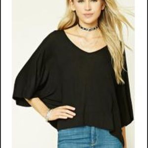 Forever 21 Dolman V-Neck Top Small