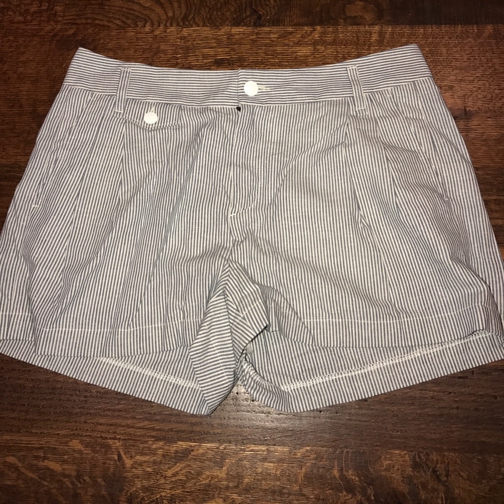 Navy pinstriped shorts