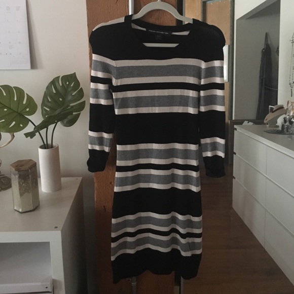 Striped French Connection Midi Dress - Picture 1 of 2