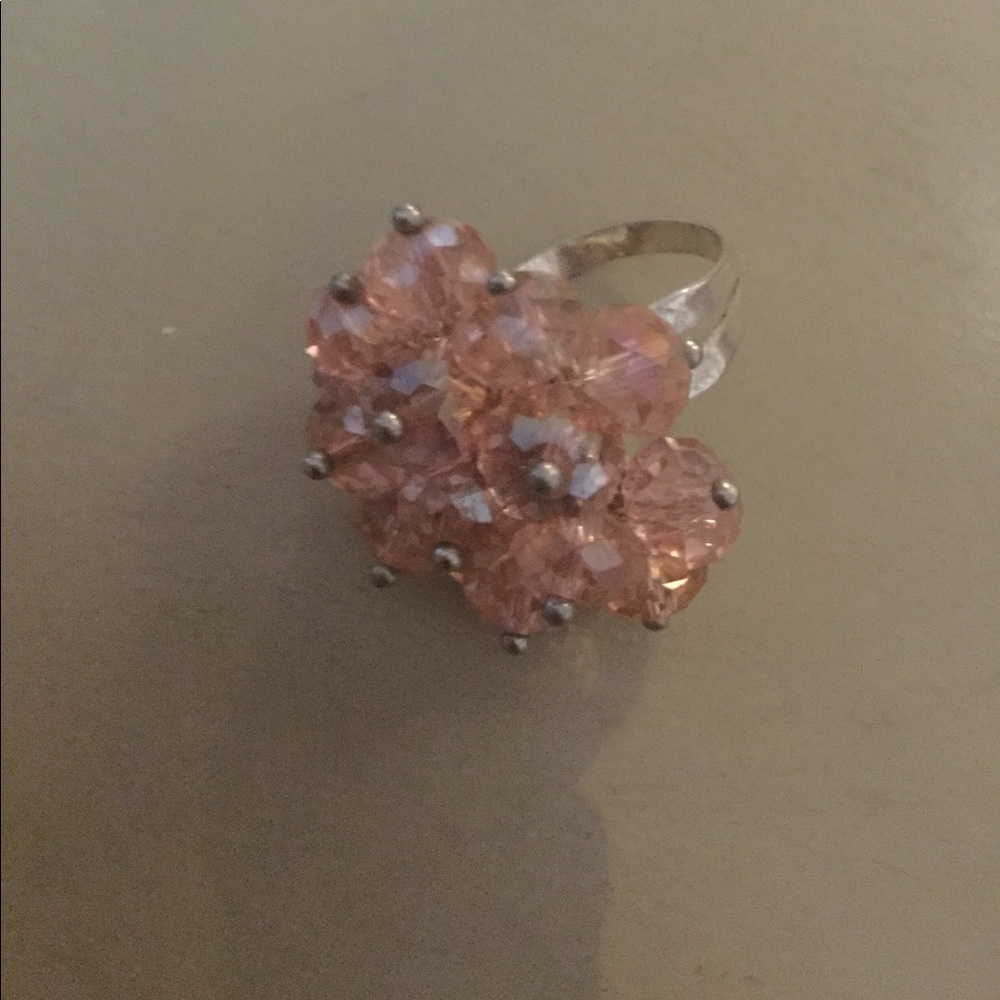 Large pink bead ring