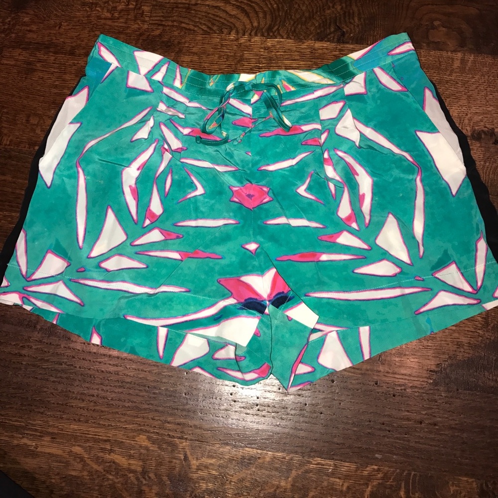 Multicolored silk shorts