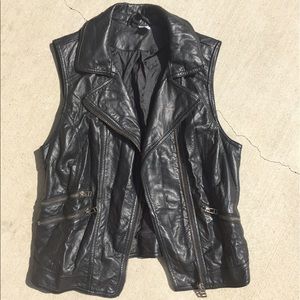 H&M faux leather motorbike vest