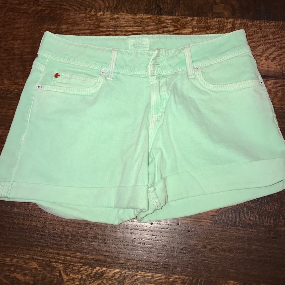 Mint jean shorts