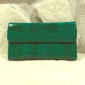 Emerald green eel skin billfold