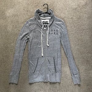 Heather grey light weight PINK jacket