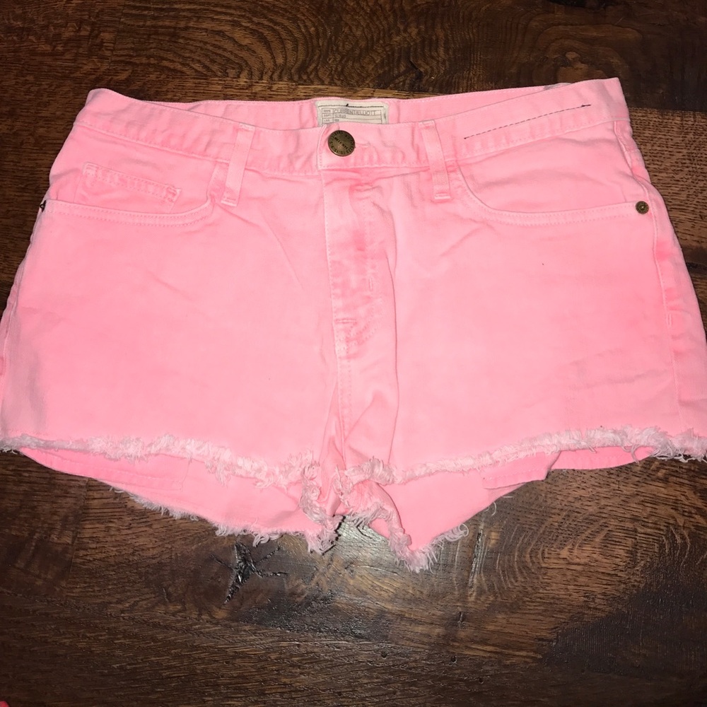 Pink jean shorts