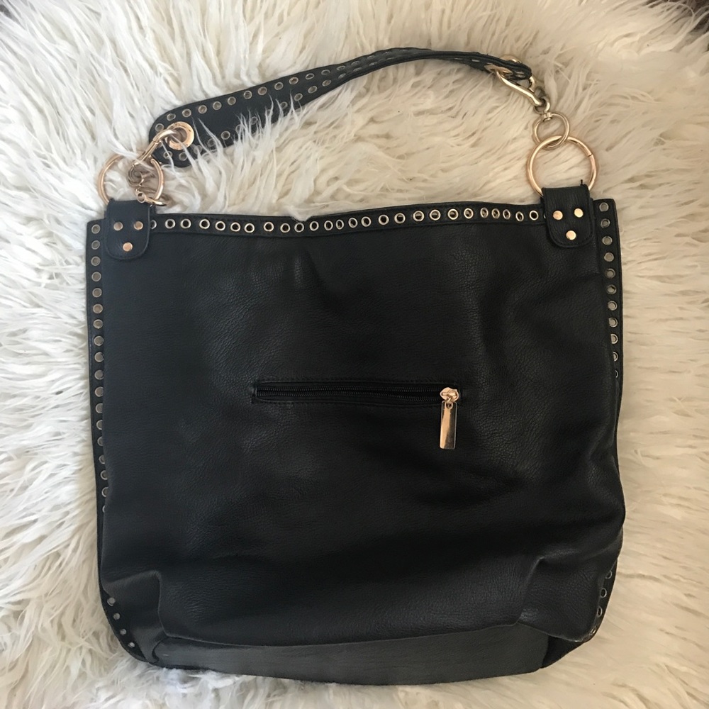 Faux leather tote