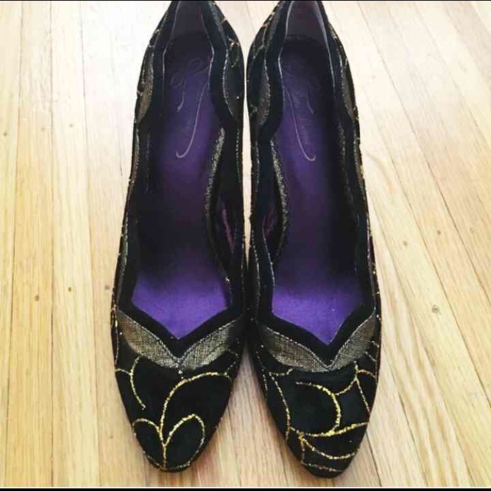Poetic Licence Birdcage gold shoes