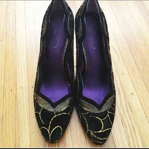 Poetic Licence Birdcage gold shoes