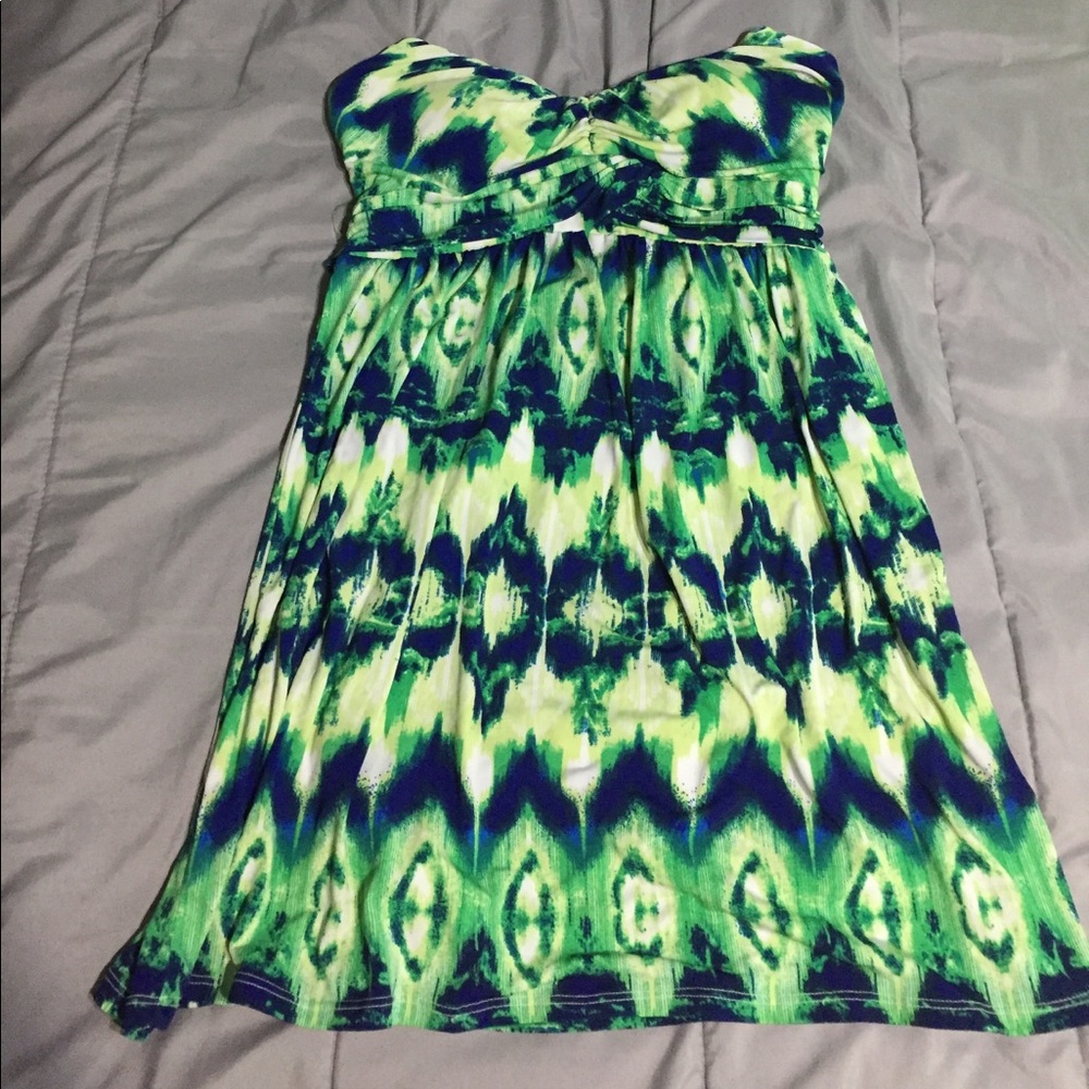 Green and blue dress