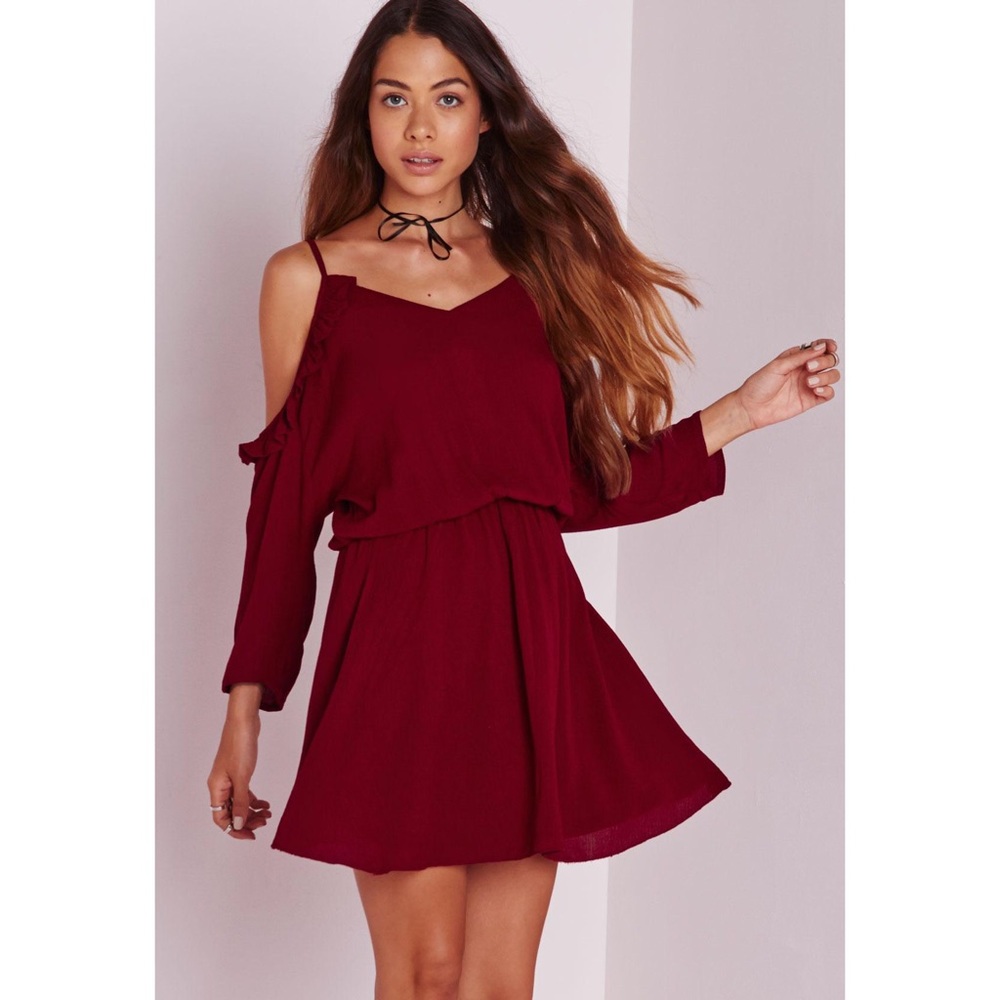 Missguided cold shoulder skater dress
