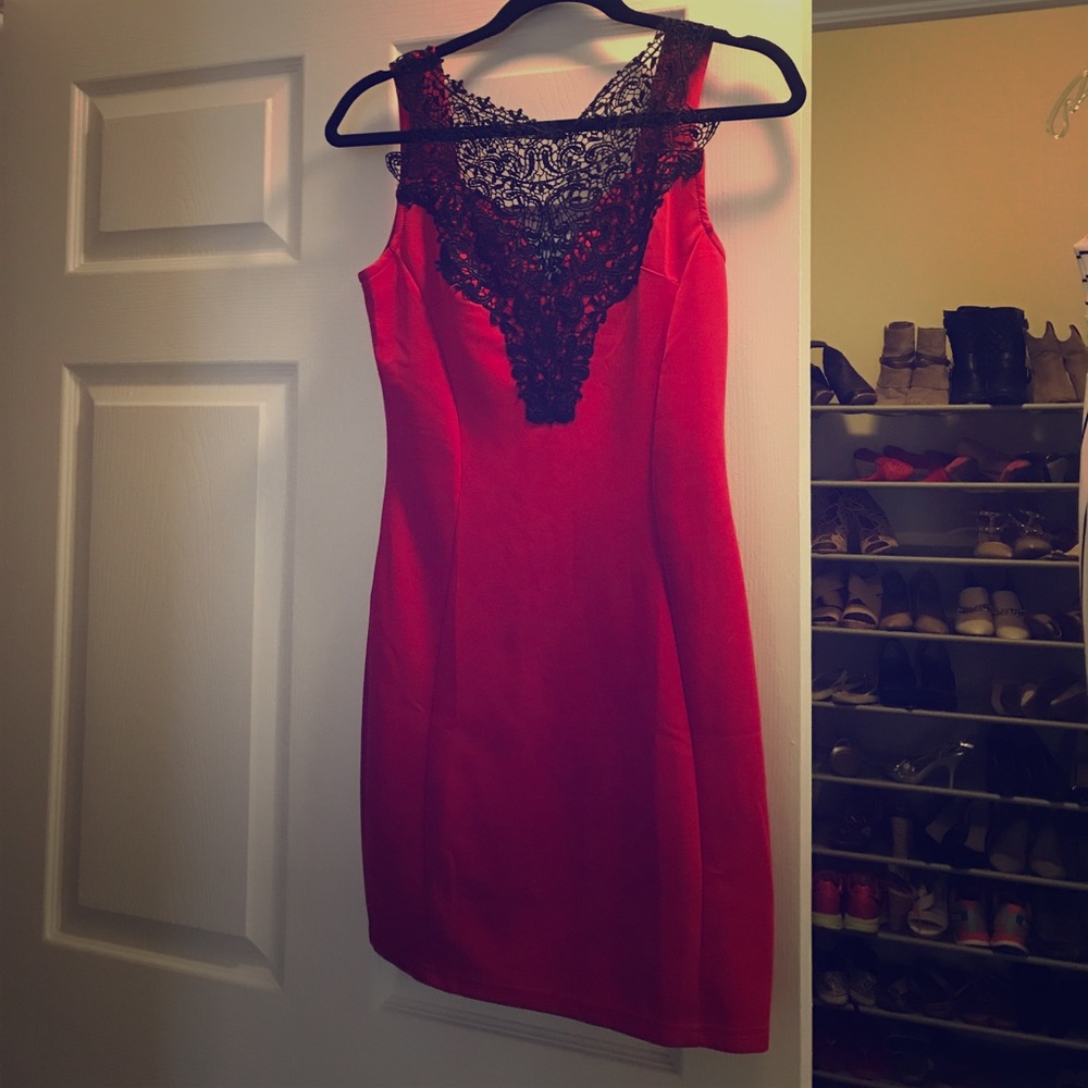 Red mini dress