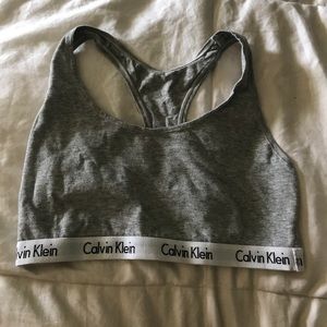 Grey calvin klein bra
