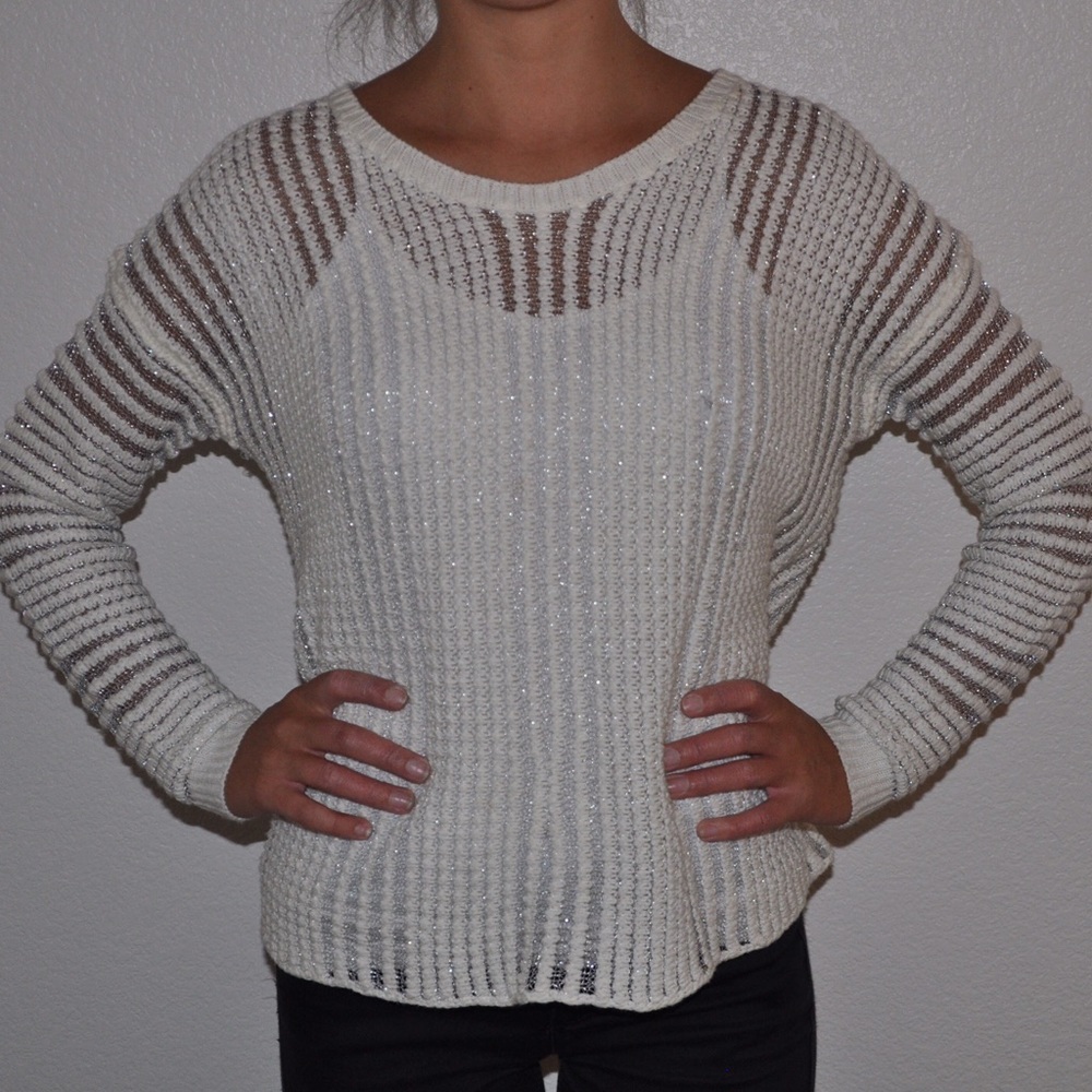 White and Silver Urban Outfitters Sweater