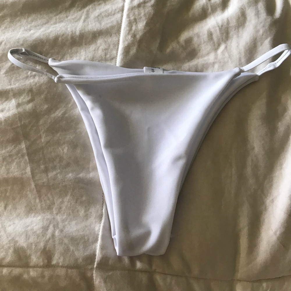 white bikini bottoms