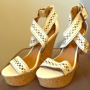 Summer White Strap Wedges