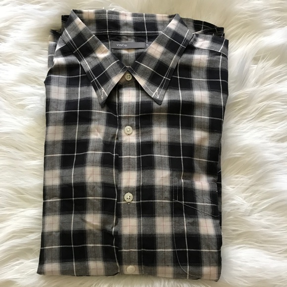 Vince Other - Vince Black Gray Plaid Button Down Shirt