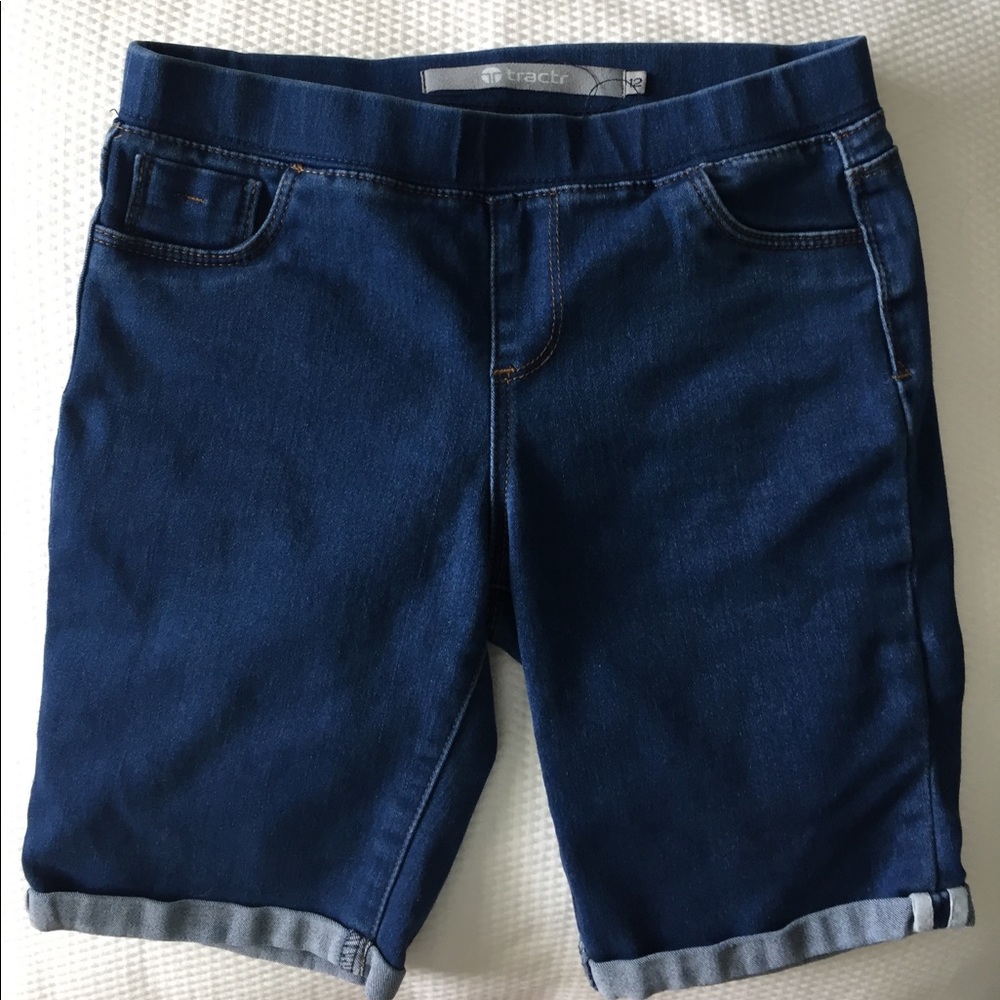 Tractr Girls Elastic Waist Denim Jegging Shorts