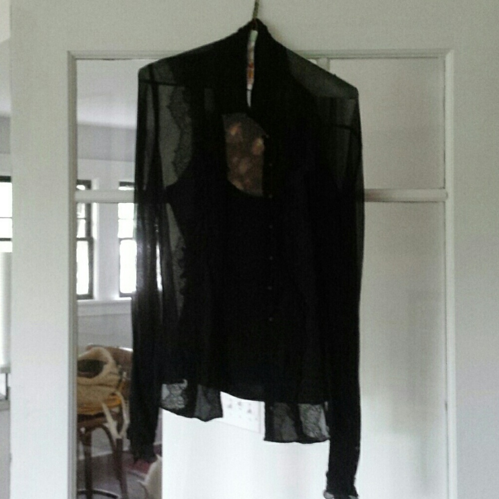 Sheer black blouse