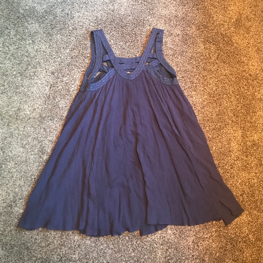Navy blue flowy tunic dress