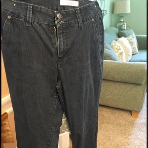 VERY DARK BLUE WIDE WAIST SLANT POCKETS JEANS