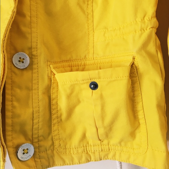 Hollister Bright Yellow Spring Jacket with Hood - Picture 3 of 6