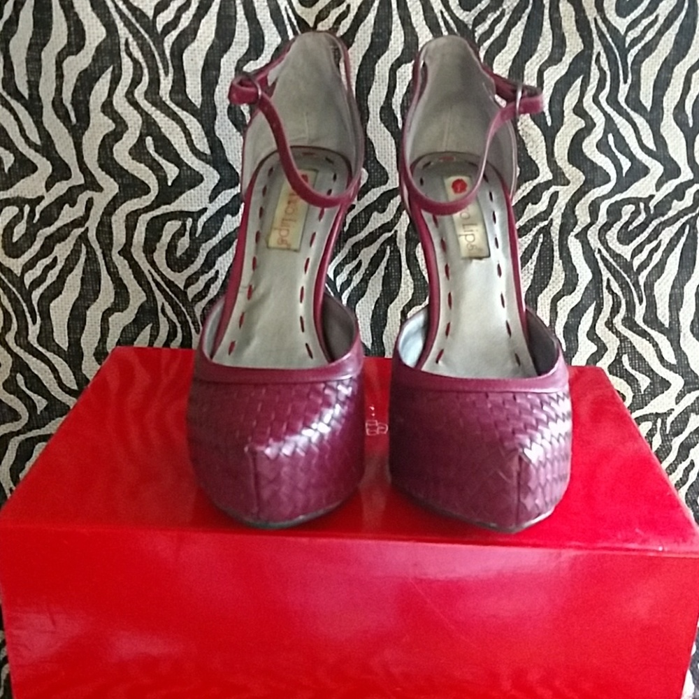 Burgundy Platform Heels