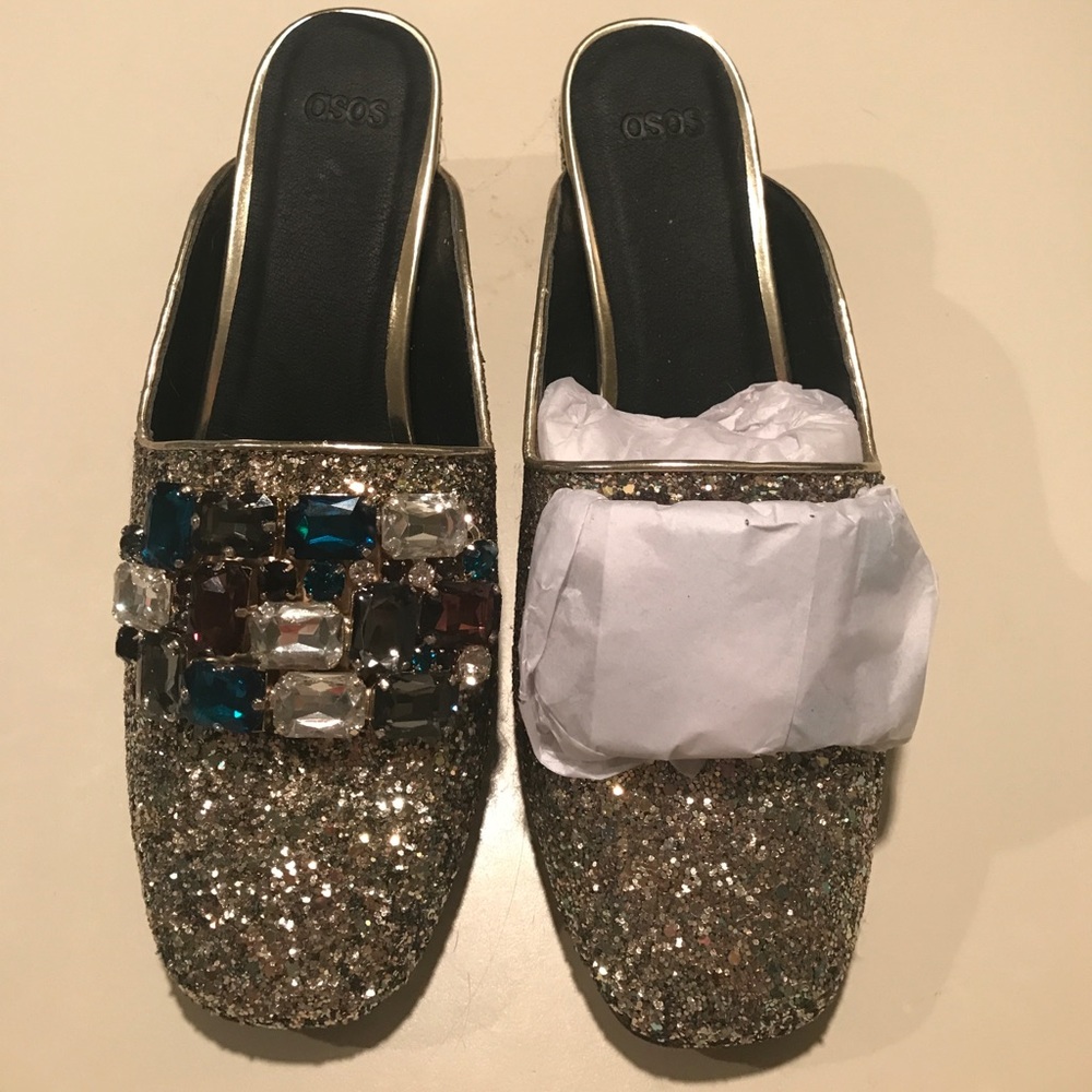 Glittery jeweled clogs