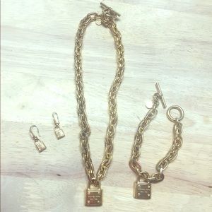 Michael Kors Gold Locket Set