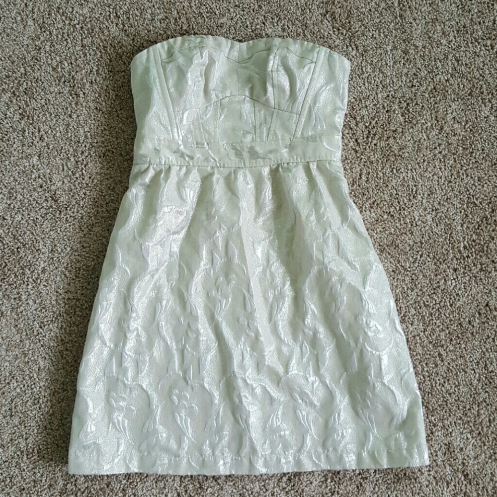 American Eagle Outfitters Strapless Brocade Dress