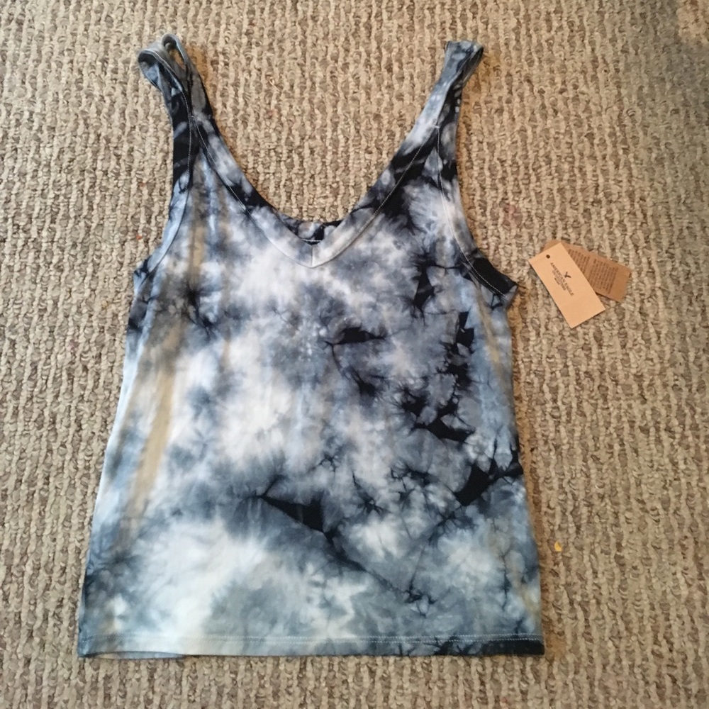 Blue tie dye crop top