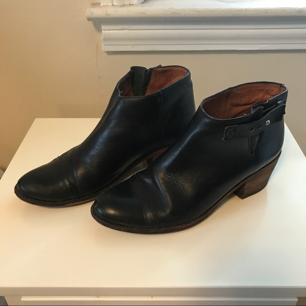 Madewell Black Leather Dakota Cutoff Boots