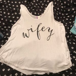 Large White "Wifey" Tank Top