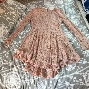 Dusty rose lace dress