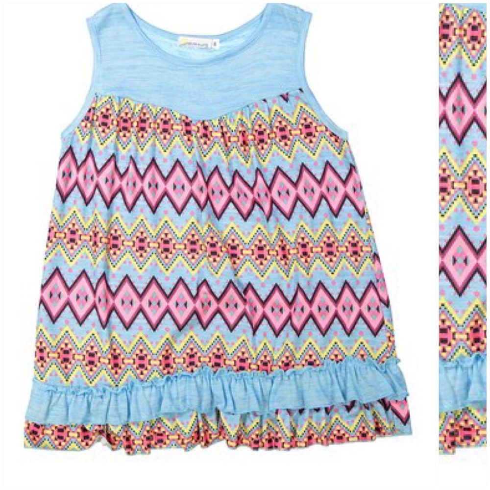 Blue & Pink Geometric Shift Dress